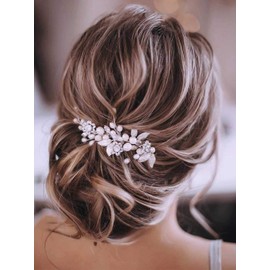 Gorais Accesorios para el pelo de novia para novia y boda, perlas doradas, para mujeres y niñas (C dorado)
