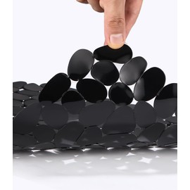 LEAZZLE Sink Mat, Set of 2 PVC Sink Liners, 40 x 30 cm Sink Protection Mat, Pebble-Shaped Sink Splash Guard for Kitchen Sink Floor