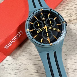 Swatch NEW Swatch XX SPEED SUSG401 Men's Soft Plastic Green Orange Watch Chronograph