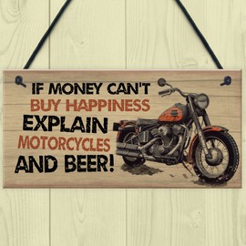 Red Ocean Funny Motorbike Sign Gifts For Him| Novelty Hanging Wall Decor For Garage, Man Cave | Perfect for Motorcycle Enthusiasts | Biker Gifts For Dad, Brother, Son, Uncle, Grandad
