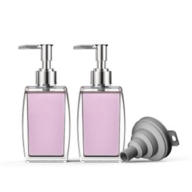 Soap Dispenser Set for Hand Soap and Dish Soap,Ideal for Kitchen and Bathroom, Versatile for Liquid Soap, Lotion, and Hand Sanitizer. Durable, Reusable Plastic Pump Bottles