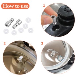 2 Pcs Universal Replacement Floater Valve with 6 Pcs Silicone Gaskets Electric Pressure Cookers Parts for Pressure Pot Such as XL, YBD60-100, PPC770, PPC780, PPC790