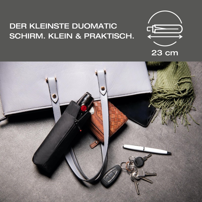 Knirps T Duomatic "Black Edition" Pocket Umbrella - Foldable -