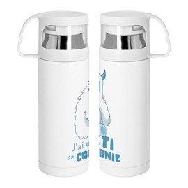 Stainless Steel Thermos Flask with Integrated Cup - Yeti de Compagnie Animal Mythos Film Rêve - 350ml - Thermos Flask
