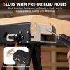 OLBRUS Heavy Duty Folding Sawhorse 2 Pack, Portable Metal Saw
