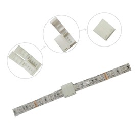 D DrNeeko LED Strip Solderless Connector Adaptor for 10mm Wide 5050 RGB Waterproof Led Strip Light (4 Pin RGB Strip Connector), Pack of 10