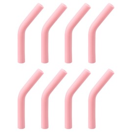 uxcell 8pcs Silicone Straw Tips, Silicone Straw Elbows Tip, Soft Reusable Metal Straw Covers Fit for 8mm/0.31" OD Stainless Steel Straws, Light Pink