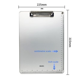 Deli Plastic Clipboard, Silver Clipboard Standard A4 Letter Size Clipboards for Nurses, Students, Office and Women, Clipboard with Pen Holder and Low Profile Clip, Size 12.5 x 9 Inch, (Silver)