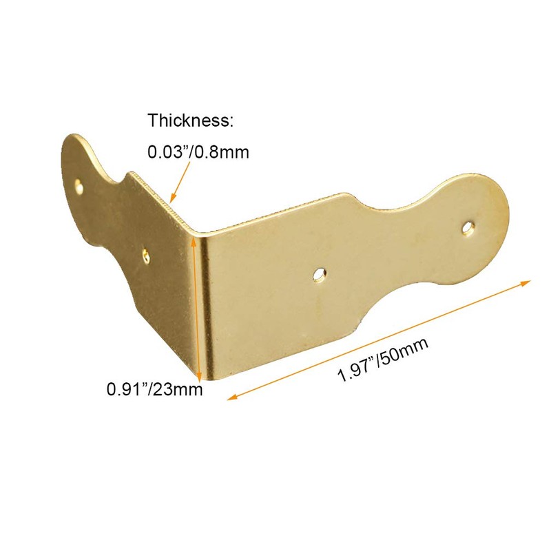 Tiazza 8Pcs Pure Brass Box Corner Protector Corner Braces Hardware