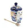 Blue Rose Polish Pottery Butterfly Honey Pot