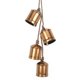 HO2NLE Christmas Bells Vintage Rustic Bells Cow Bells Christmas Metal Christmas Bells Hanging on Rope Lucky Decorative Bells for For Home Garden Decorations Crafts