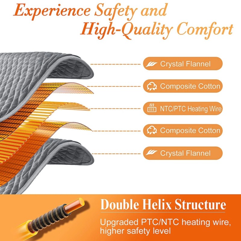 Focbeo King Size Heating Pad for Back Pain 32"x24" Extra