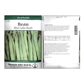 Blue Lake Bush Bean 274 Seeds - 4 Oz - Non-GMO, Heirloom, Open Pollinated - Vegetable Garden Seeds - Green String Beans