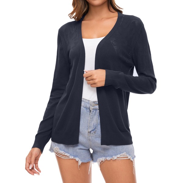 Famrrifuu Women's Cardigan Elegant Cardigan Summer Lightweight Jacket Long Sleeve