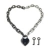 Succuba Padlock Chain Necklace Collar Choker with Two Keys and
