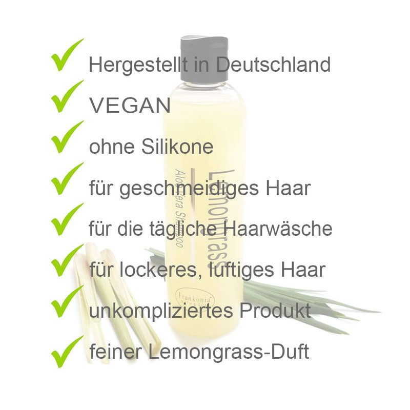 Lemongrass Shampoo with Aloe Vera, Nourishing Shampoo 250 ml