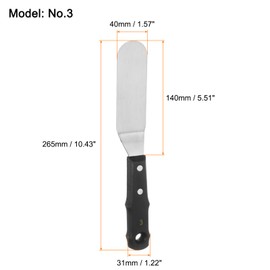 HARFINGTON 2pcs No.3 Painting Palette Knives Stainless Steel Round Spatula Pallet Knife with Wood Handle for Oil Acrylic Paint Canvas Color Mixing Spreading
