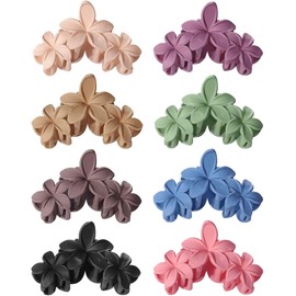 PROPOG Flower Hair Clip Large Pack of 8 Hair Clip Flower for Thick Thin Hair Non-Slip Flower Hair Clip Women's Elegant Hair Accessories for Women Girls