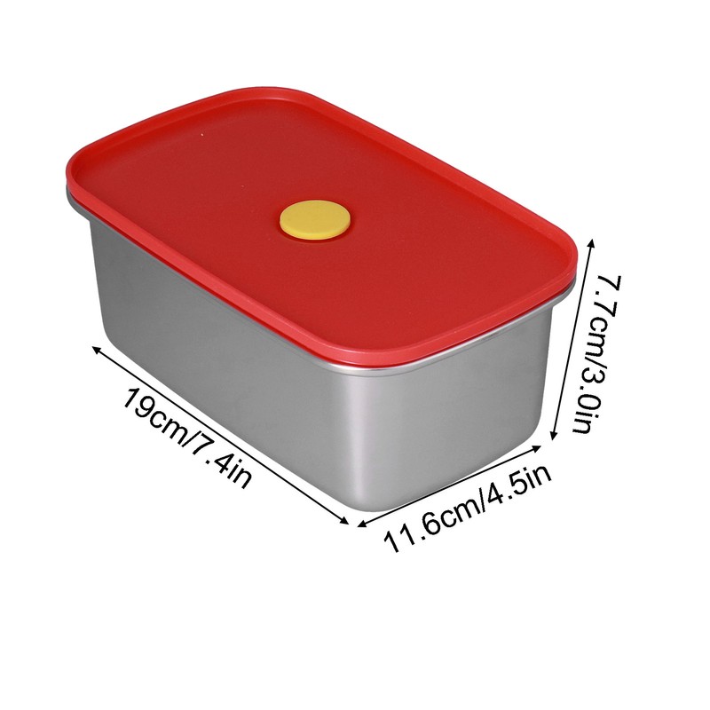 Lunch Box Red Non Pollution Good Sealing Lightweight Easily Clean