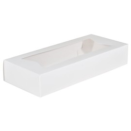 Southern Champion Tray 24243 Paperboard White Window Bakery Box, 12-1/2" Length x 5-1/2" Width x 2-1/4" Height (Case of 200)