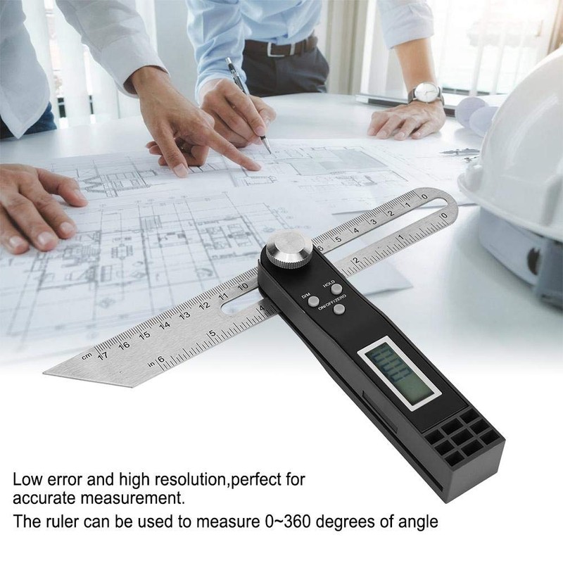 Digital T Protractor Digital Protractor and Goniometer 0~360°, Stainless Steel
