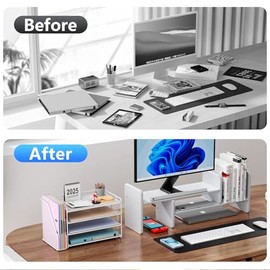 gianotter Organizador de papel de 4 niveles con soporte para revistas, organizadores de escritorio y accesorios, accesorios de escritorio y...        