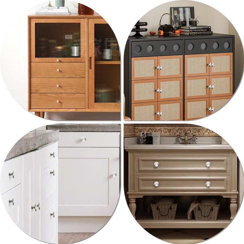 Yutherfur 12PCS Sliver Cabinet Knobs Drawer Knobs 30mm Round Furniture