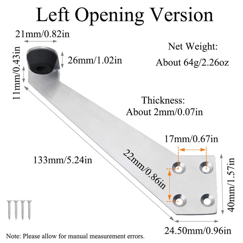 TopHomer 2 Pcs Over Head Door Stop, 90 Degree Door