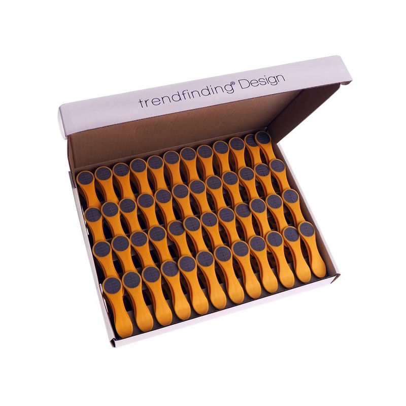 BellaCott 48 Clothes Pegs Yellow with Stainless Steel Feathers and