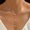 foyjoey 18K Gold Plated Lariat Necklace for Women Dainty Y