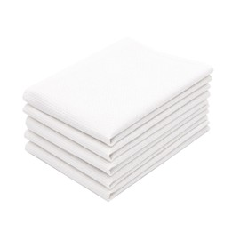 ZOLLNER Tea Towel Set 5 Pieces 100% Cotton 50 x 75 cm White