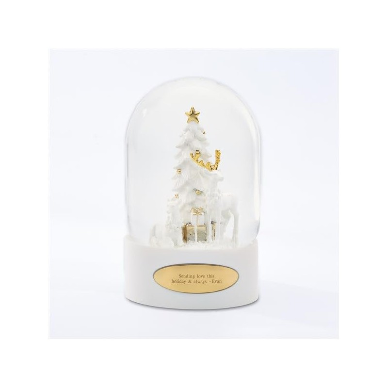 THINGS REMEMBERED Engraved White Gold Deer Snow Globe (Free Customization)