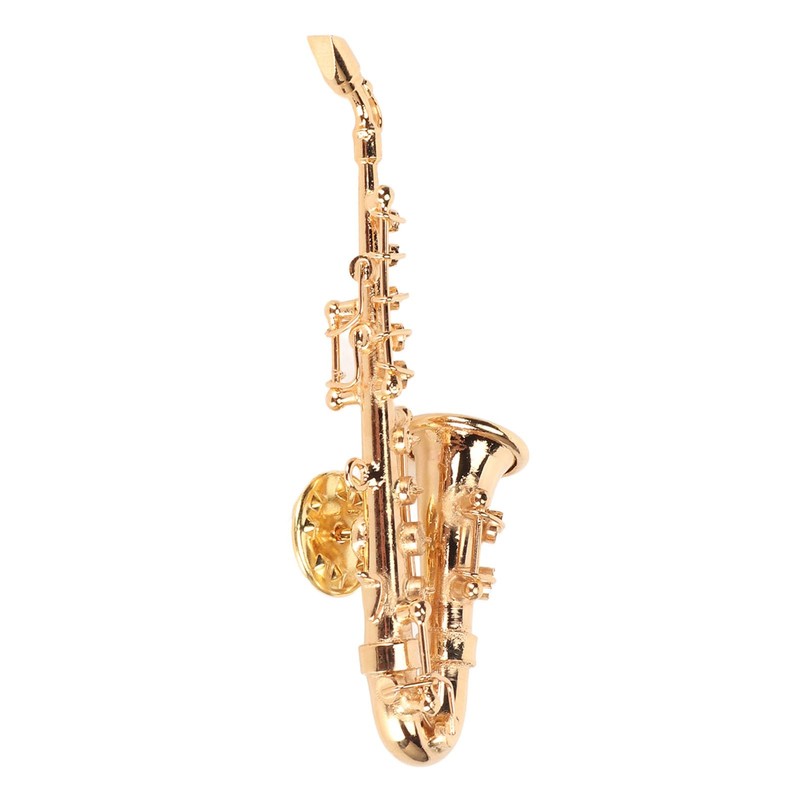 Musical Instrument Brooch, Brass Miniature Saxophone Brooch Pin Music Pins