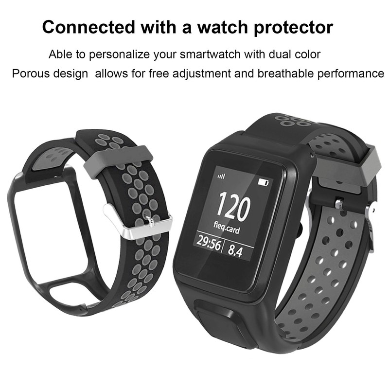 Smartwatch Band Silicone Wrist Watch Strap Dual Color with Pin