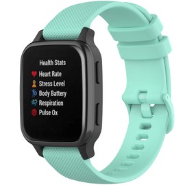 Compatible with Garmin Venu Sq Bands for Women Men, 20mm Quick Release Silicone Replacement Band Wristbands Straps Bracelet Fit for Garmin Vivoactive 3 Music, Forerunner 245 645 (Mint)