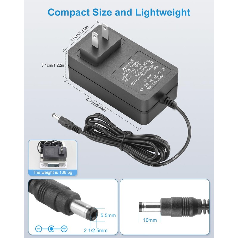 ALITOVE 24 Volt Power Supply 2A 48W 24V Transformer Power
