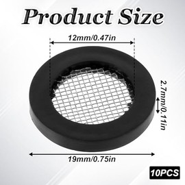 10 Pcs 3/4" Shower Head Gasket, Creates A Seal to Prevent Leakage, with Wire Mesh Middle, Faucet Washers for 1/2" Fixed Shower Head/Handheld Shower Hose Connector
