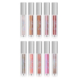 YAYAMIYA Eye Shadow Flash Series Solid Color Liquid Eye Shadow Long Lasting Women's Liquid Eye Shadow 10 Colors 30g 8# Pink Brown