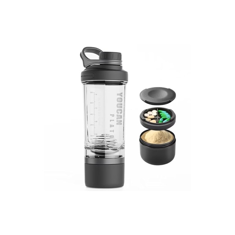 21oz Protein Shaker Bottle with Storage Compartment