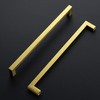 Ravinte 20 Pack Squre Cabinet Pulls 10 Inch Brushed Brass