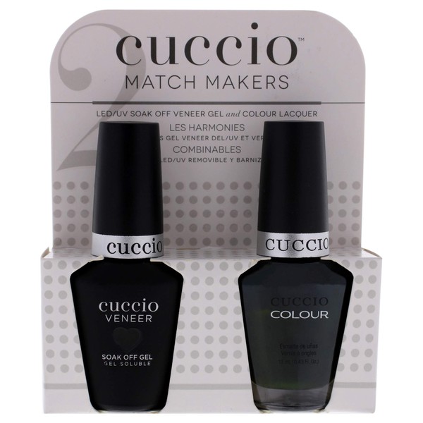 Cuccio Matchmaker - Colour Nail Lacquer & Veneer Gel Polish - Glasgow Nights - For Manicures & Pedicures, Full Coverage - Long Lasting, High Shine - Cruelty, Formaldehyde & Toluene Free - 2 pc