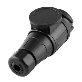 Qiilu 12V 13-Pin Electric Trailer Plug Plastic Trailer Adapter Round 13-Pin Cable Connector Waterproof Black for Trailers Semi-Trailer Caravan