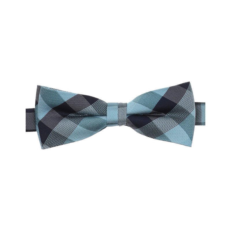Venti Men's Textured Bow Tie Patterned Fashionable Check Pattern, aqua