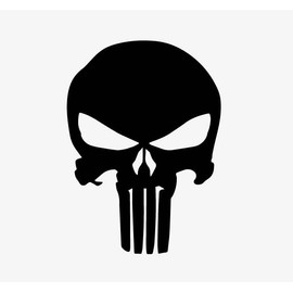 Punisher Skull Decal Vinyl Sticker for Car Truck Decal Van Windows Laptop Sticker, Black Skull Bumper Sticker | Black | 5.5 inches