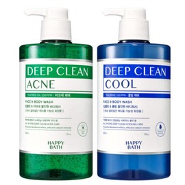 Happy Bath Deep Clean All-in-One Body Wash 900g (Back Acne Care + Taurine Cooling Care) Face & Body Use, 1 Pack, 900g / 해피바스 딥클린 올인원 바디워시 900g(등드름 아크네케어+타우린 쿨링케어)페이스앤바디겸용, 1개, 900g