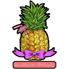 Pineapple Color Decal Sticker Car Window Wall Art Decor Doors Helmet Truck Motorcycle Note Book Phone Laptop Glass (5x3.5 inches)