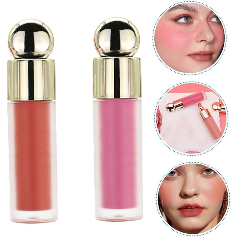 PartyKindom 2piezas Rubor Rare Beauty Rubor Natural Maquillaje Líquido Aplicación