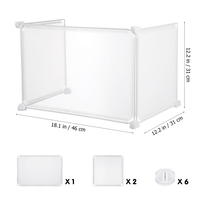 3pcs Transparent Sneeze Guard Partition Board Portable Divider Screen for