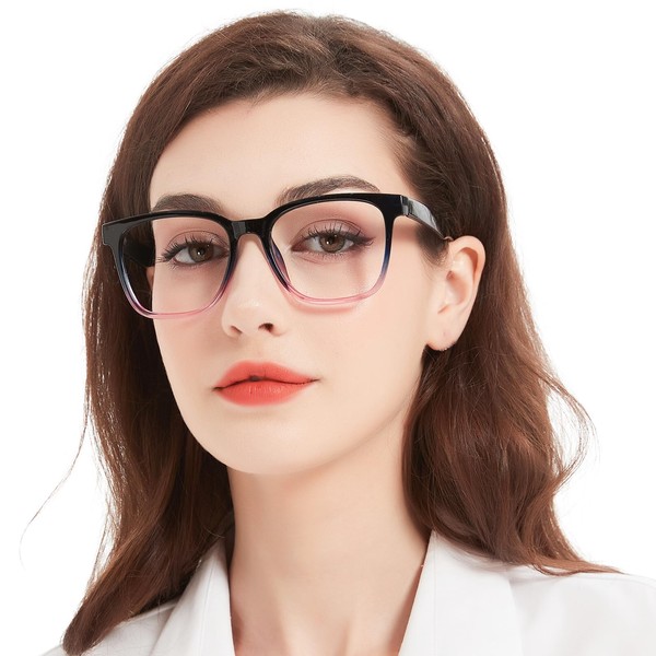 AEZUNI Oversize Square Reading Glasses for Women Oversized Trendy Large