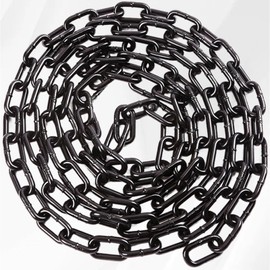 Kette Schwarz 5m 3mm, Sicherheitskette zum Aufhängen von Zäunen, Schaukelkette, Kette Hängesessel, Lampenkette, Hundekette, Schwenkkette, Trocknen der Wäschekette Verzinkte Eisenkette